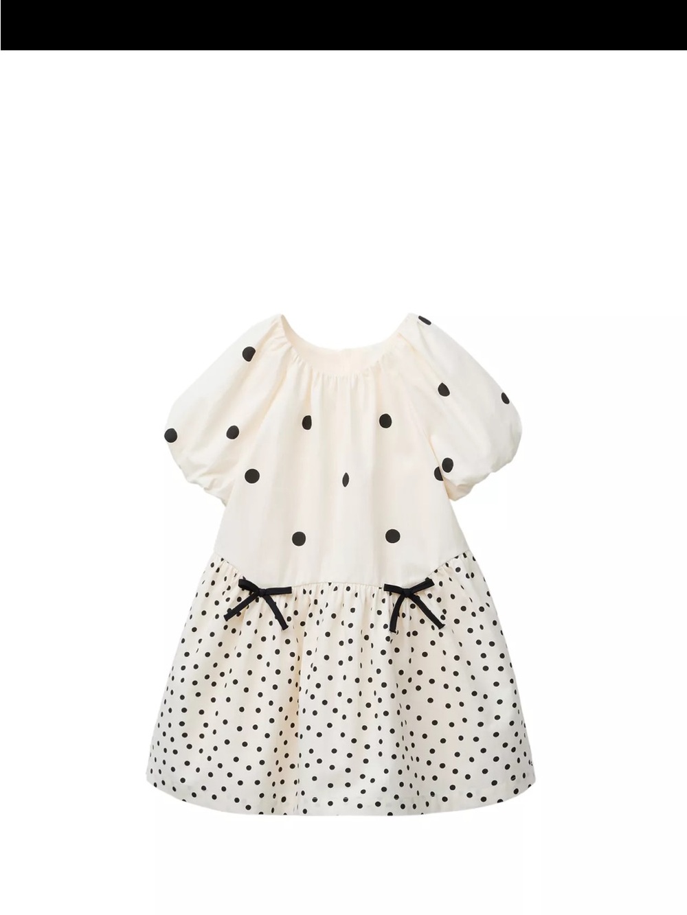 Zara Cream Dress with Black Polka Dots